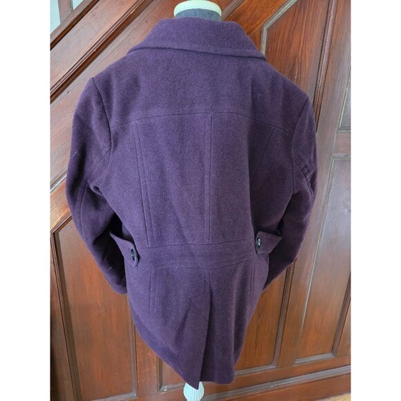 Calvin Klein Womens Wool Blend Double-Breasted Coat Purple Size XL - Picture 2 of 9